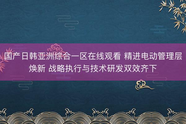 国产日韩亚洲综合一区在线观看 精进电动管理层焕新 战略执行与技术研发双效齐下