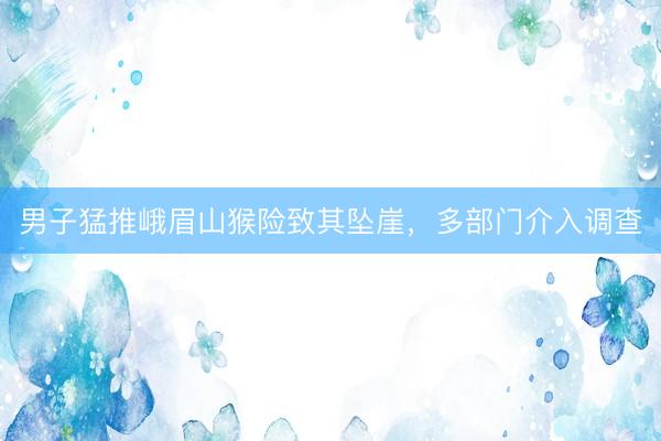 男子猛推峨眉山猴险致其坠崖，多部门介入调查