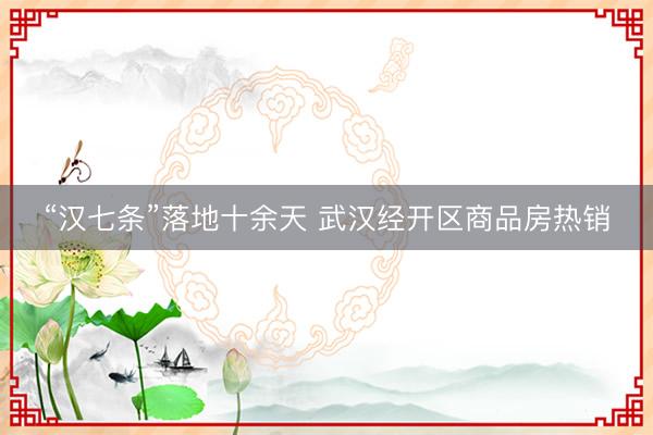 “汉七条”落地十余天 武汉经开区商品房热销