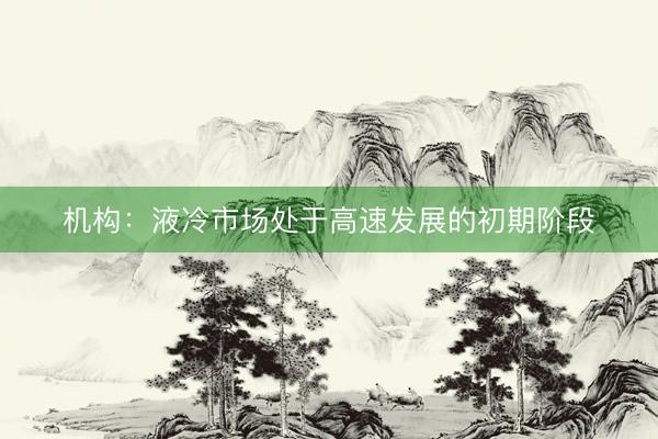 机构：液冷市场处于高速发展的初期阶段