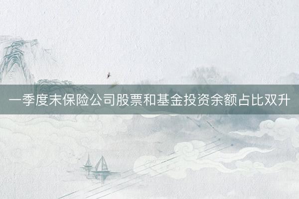 一季度末保险公司股票和基金投资余额占比双升