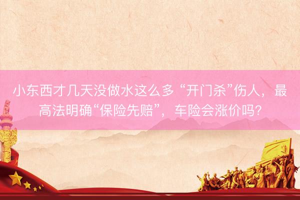 小东西才几天没做水这么多 “开门杀”伤人，最高法明确“保险先赔”，车险会涨价吗？