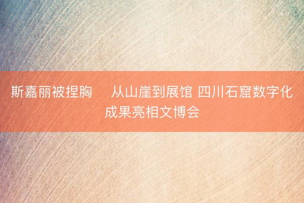 斯嘉丽被捏胸 ​从山崖到展馆 四川石窟数字化成果亮相文博会