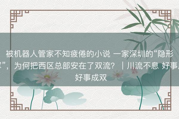 被机器人管家不知疲倦的小说 一家深圳的“隐形冠军”，为何把西区总部安在了双流？｜川流不息 好事成双