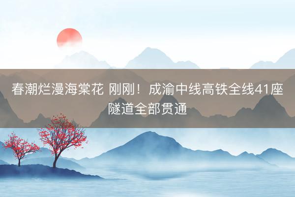 春潮烂漫海棠花 刚刚！成渝中线高铁全线41座隧道全部贯通