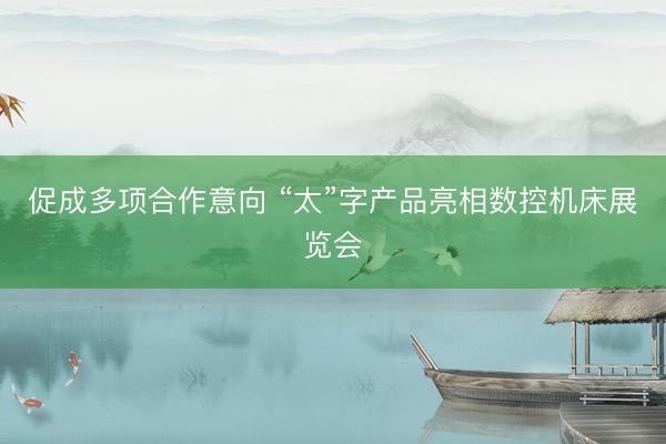 促成多项合作意向 “太”字产品亮相数控机床展览会