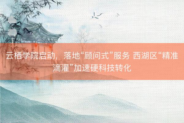 云栖学院启动，落地“顾问式”服务 西湖区“精准滴灌”加速硬科技转化