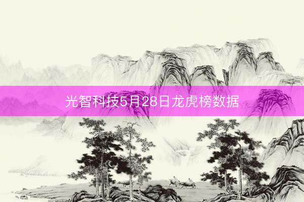 光智科技5月28日龙虎榜数据