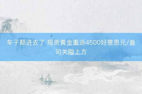 车子颠进去了 现货黄金重返4500好意思元/盎司关隘上方