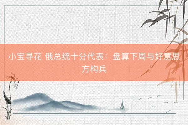 小宝寻花 俄总统十分代表：盘算下周与好意思方构兵