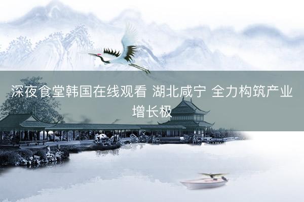 深夜食堂韩国在线观看 湖北咸宁 全力构筑产业增长极