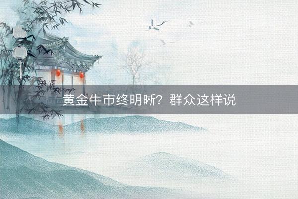 黄金牛市终明晰？群众这样说
